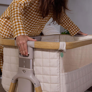 Tutti Bambini Cozee Sense Bedside Crib - Toasted Oak / Sand-Cribs-Toasted Oak / Sand- | Natural Baby Shower