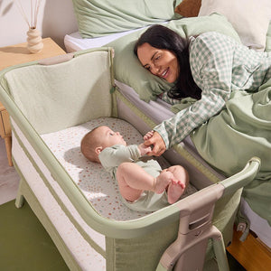 Tutti Bambini Cozee Zen Bedside Crib - Eucalyptus-Cribs-Eucalyptus- | Natural Baby Shower