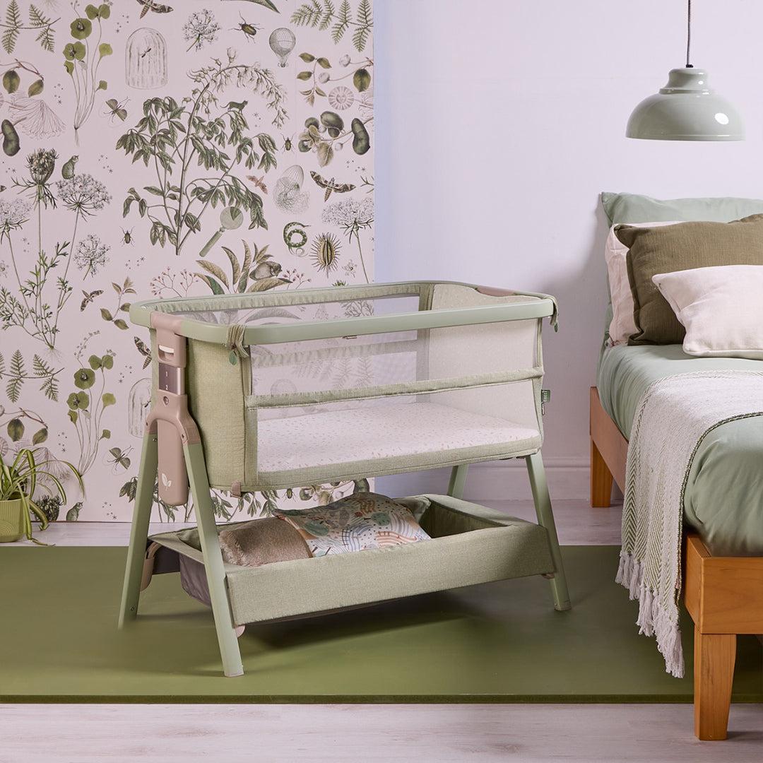 Tutti Bambini Cozee Zen Bedside Crib - Eucalyptus-Cribs-Eucalyptus- | Natural Baby Shower