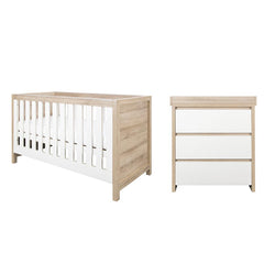 Tutti Bambini Modena 2 Piece Room Set - White/Oak-Nursery Sets-White/Oak-Without Mattress | Natural Baby Shower