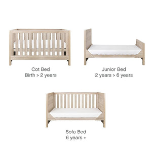 Tutti Bambini Modena 3 in 1 Cot Bed - Oak-Cot Beds-Oak-Without Mattress | Natural Baby Shower
