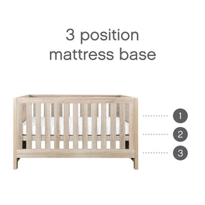 Tutti Bambini Modena 3 in 1 Cot Bed - Oak-Cot Beds-Oak-Without Mattress | Natural Baby Shower