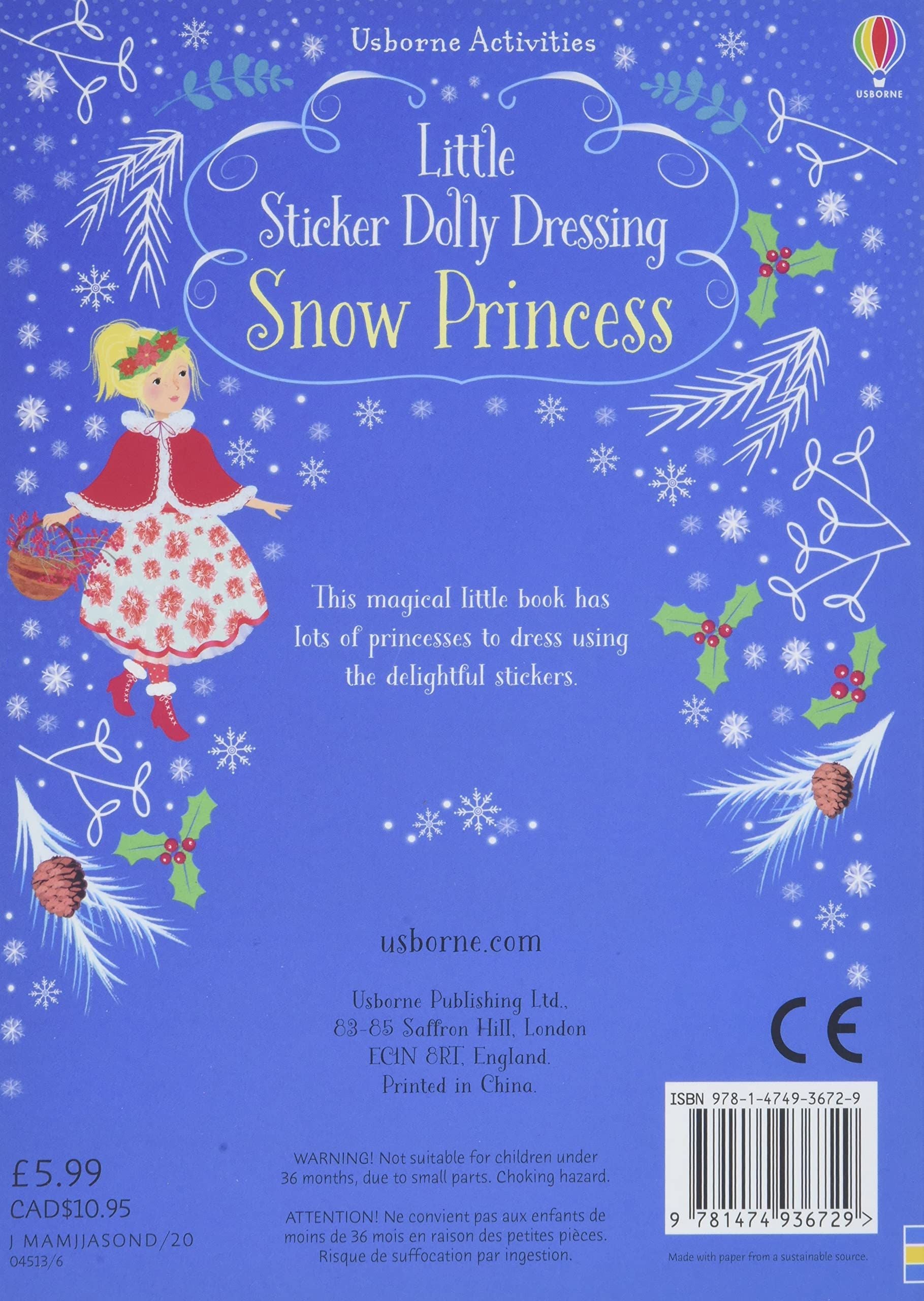 Usborn - Little Sticker Dolly Dressing Snow Princess Story Book