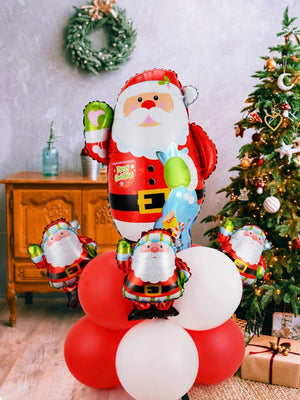 Yılbaşı - Noel Baba ve Yeni Yıl Dekoratif Balonlar Seti 12 Adet