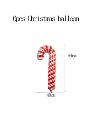 Yılbaşı - Noel Baston Şekeri Büyük Boy 84CM Yeni Yıl Dekoratif Balonu 1 Adet