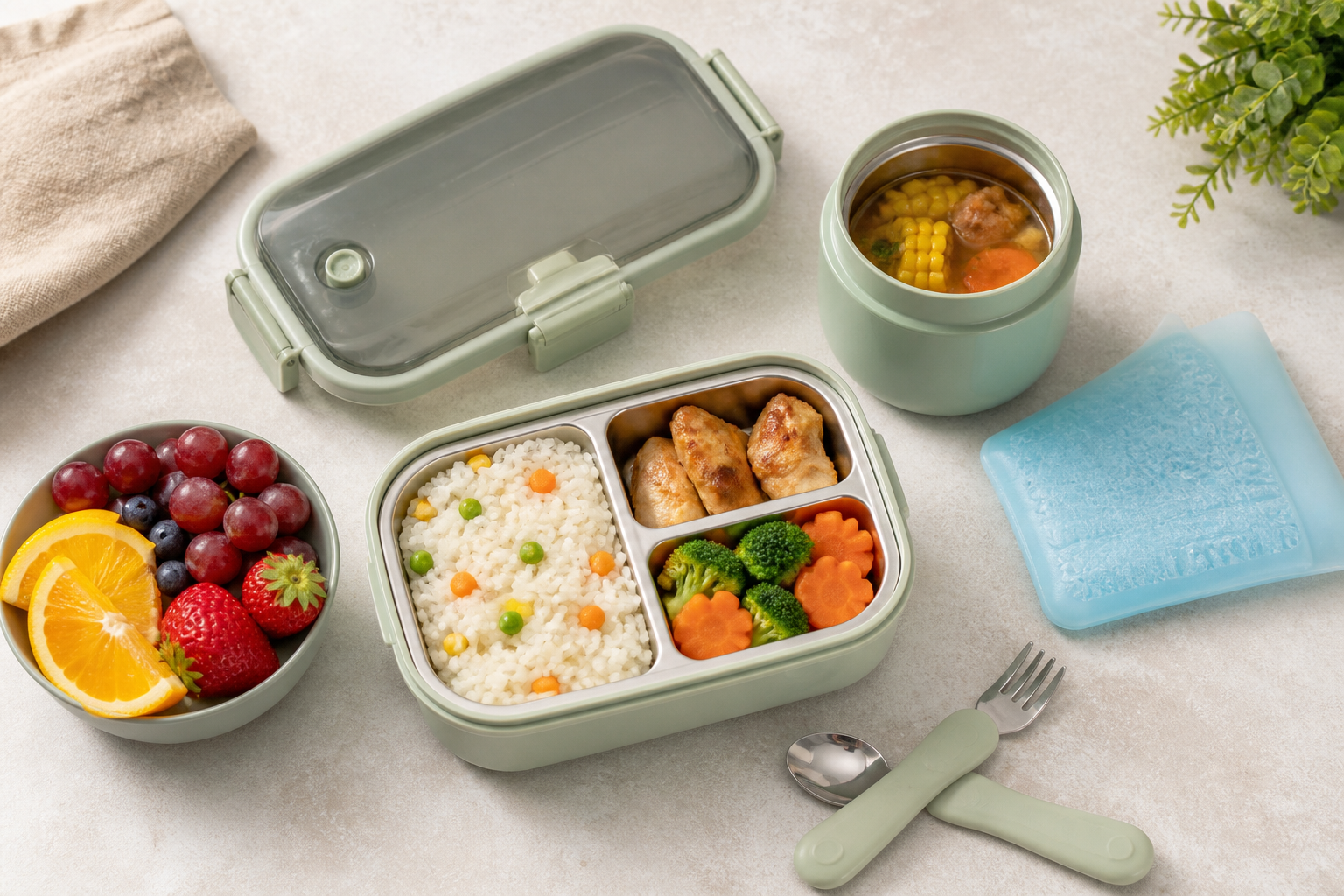 Sıcak ve soğuk bento öğünleri