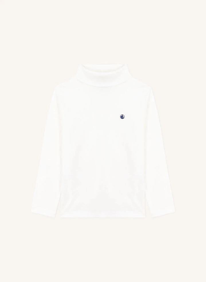 Petit Bateau - Organik pamuklu logolu balıkçı yaka | Beyaz