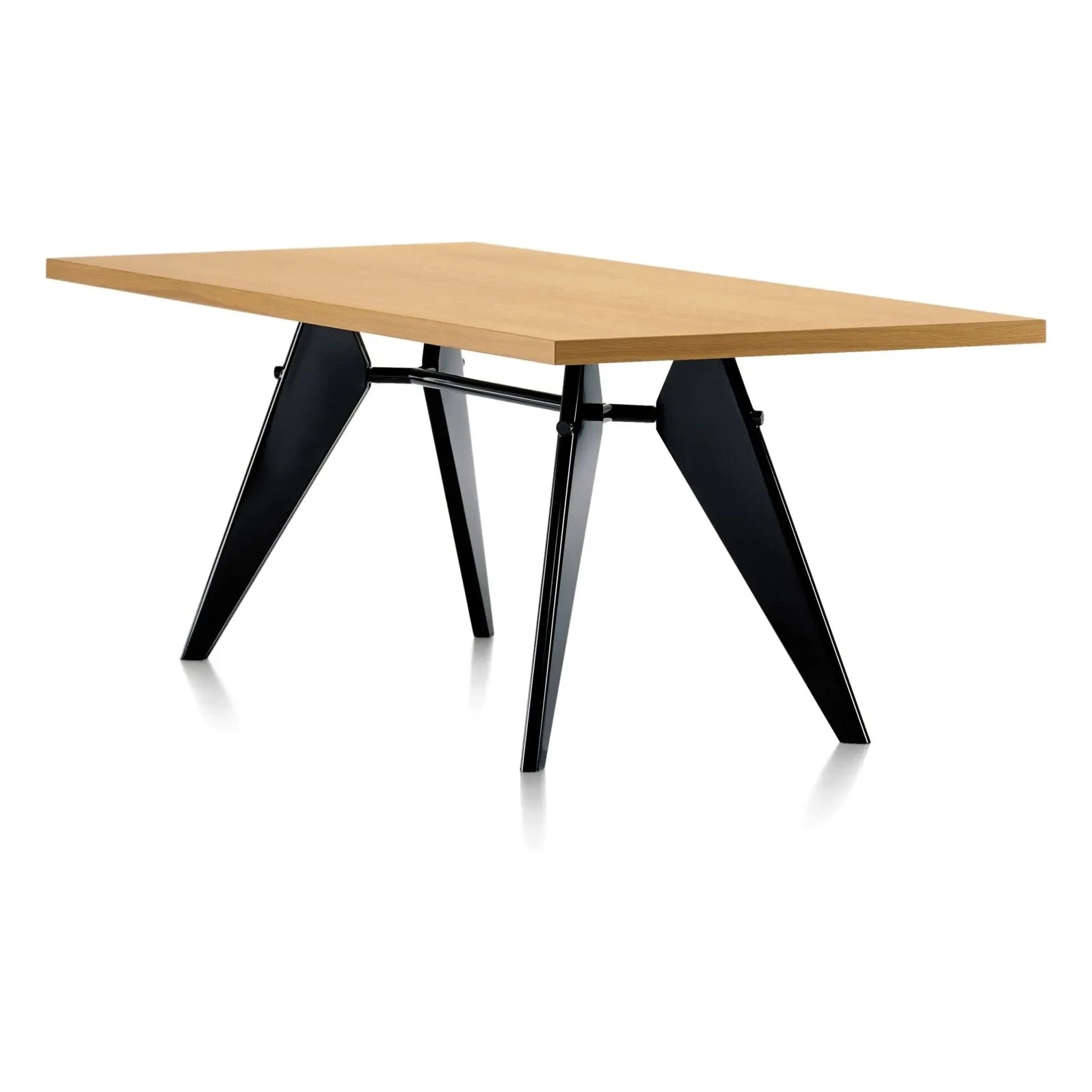Vitra - EM masası, yağlanmış doğal meşe 220x90 cm - siyah ayak - Jean Prouvé | Meşe