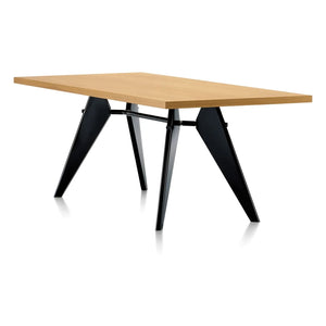 Vitra - EM masası, yağlanmış doğal meşe 220x90 cm - siyah ayak - Jean Prouvé | Meşe