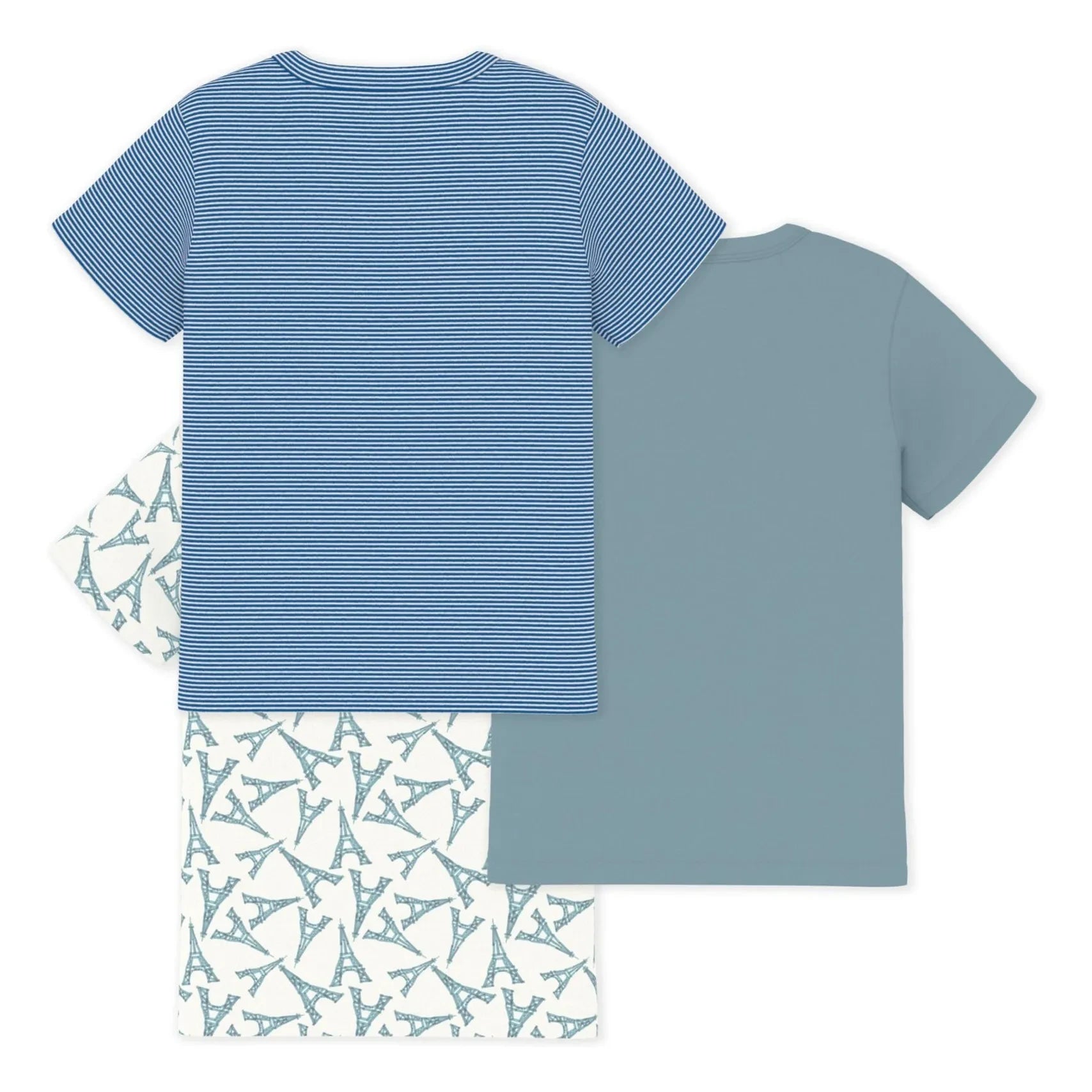 Petit Bateau - 3'lü Eiffel Kulesi Tişört Seti | Yeşil