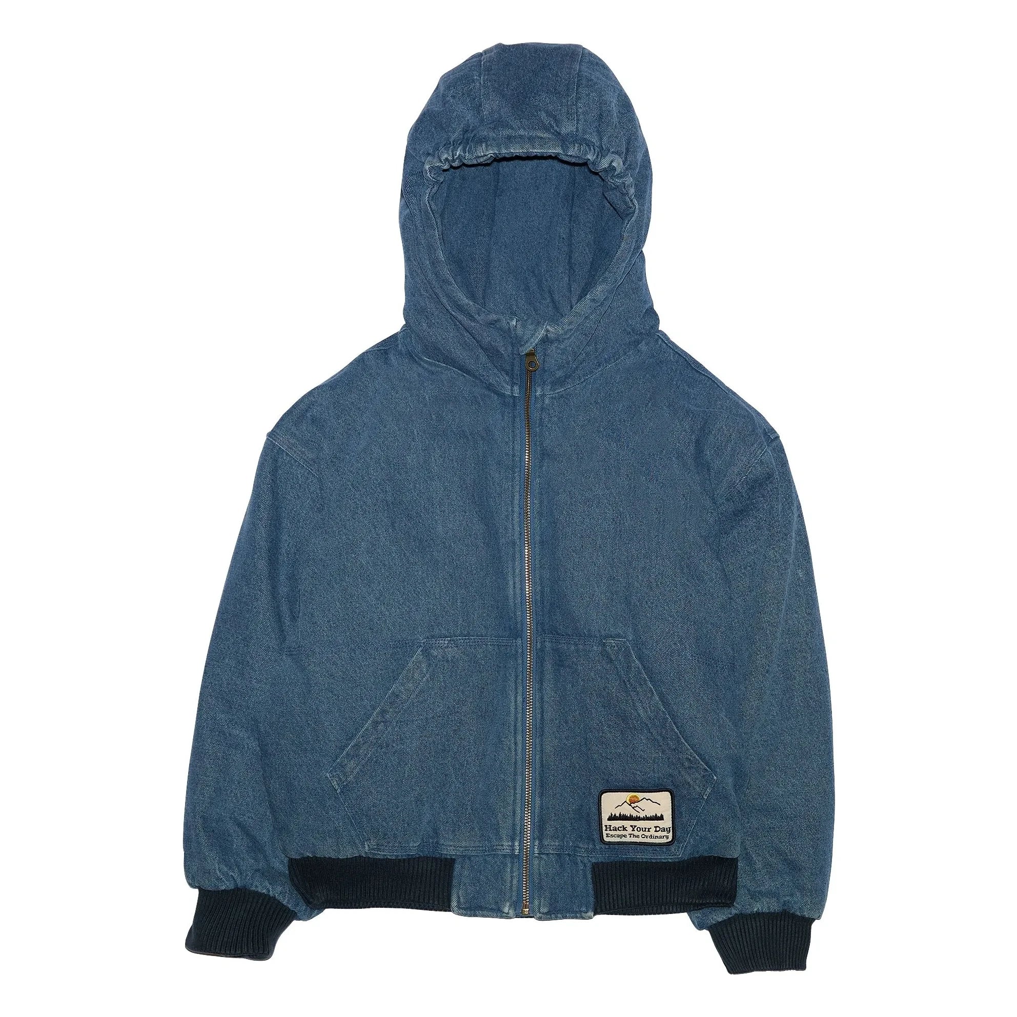 Hundred Pieces - Denim Mat Kapüşonlu Ceket | Denim mavi
