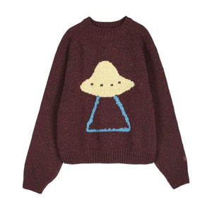 Bobo Choses - Pixel Wool Jakarlı Kazak | Bordo