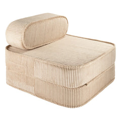 Wigiwama - Fitilli kadife alçak koltuk | Açık kahverengi