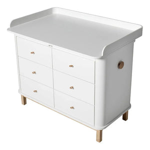 Oliver Furniture - 6 Çekmeceli Şifonyer için Büyük Alt Değiştirme Ünitesi | Beyaz