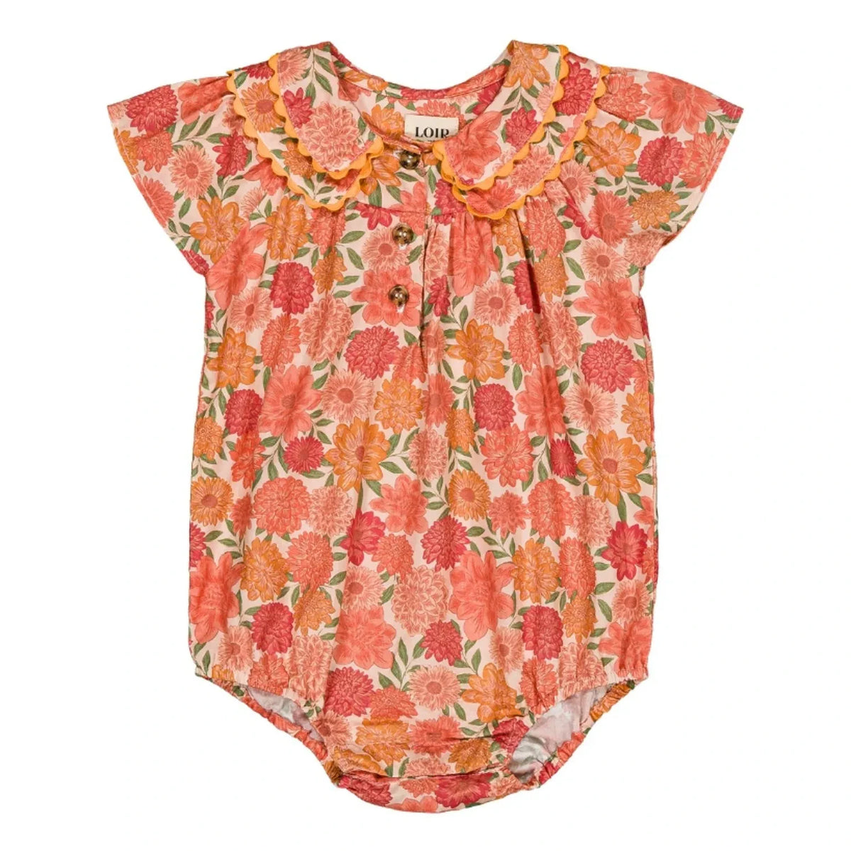 Loir - Toinette Fleurs Organik Pamuk romper | Mercan