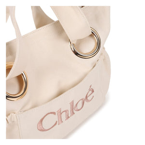 Chloé - Organik Pamuk Logo Tote Çanta | Chalk