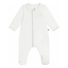 Petit Bateau - Dors Bien Logo Nakışlı Organik Pamuklu Pijama | Beyaz
