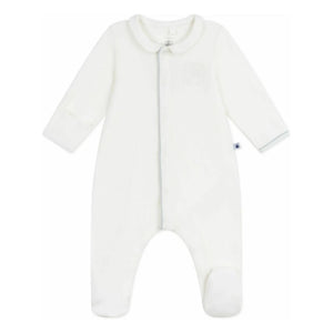 Petit Bateau - Dors Bien Logo Nakışlı Organik Pamuklu Pijama | Beyaz
