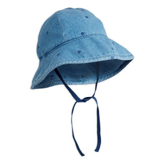 Mini Rodini - Organik Pamuklu Noktalı Denim Şapka | Mavi
