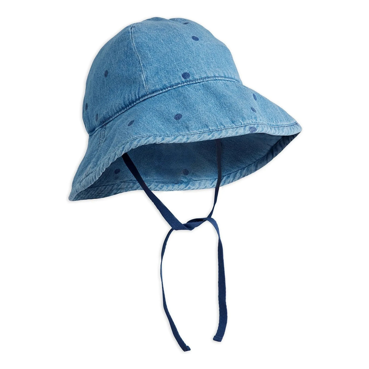 Mini Rodini - Organik Pamuklu Noktalı Denim Şapka | Mavi