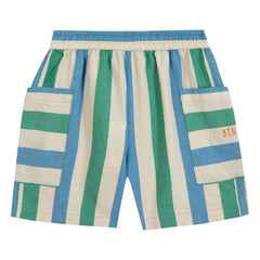 Bonton - Bermuda Cepli Lois Çizgili | Ekru