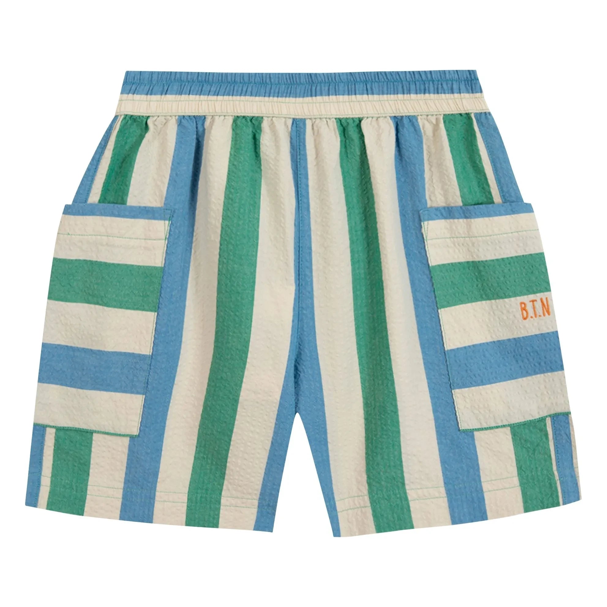 Bonton - Bermuda Cepli Lois Çizgili | Ekru