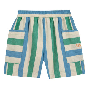 Bonton - Bermuda Cepli Lois Çizgili | Ekru