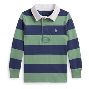 Ralph Lauren - Uzun kollu Rugby çizgili polo tişört | Nane Yeşili