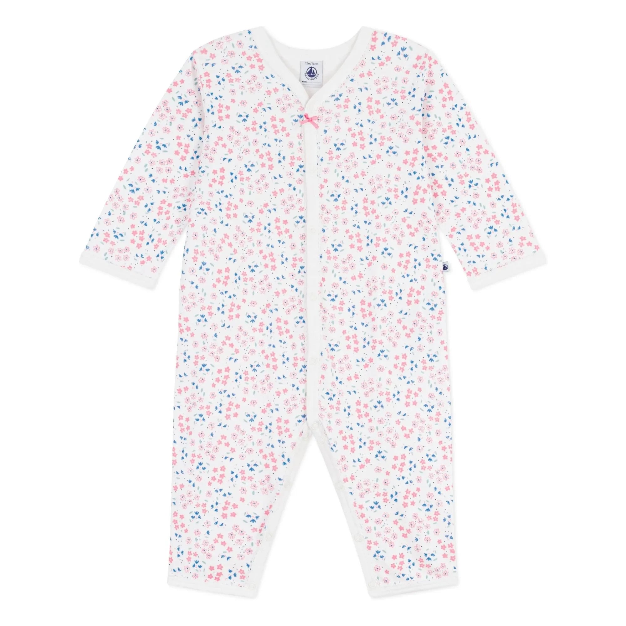 Petit Bateau - Dors Bien Fleuri pijama | Beyaz