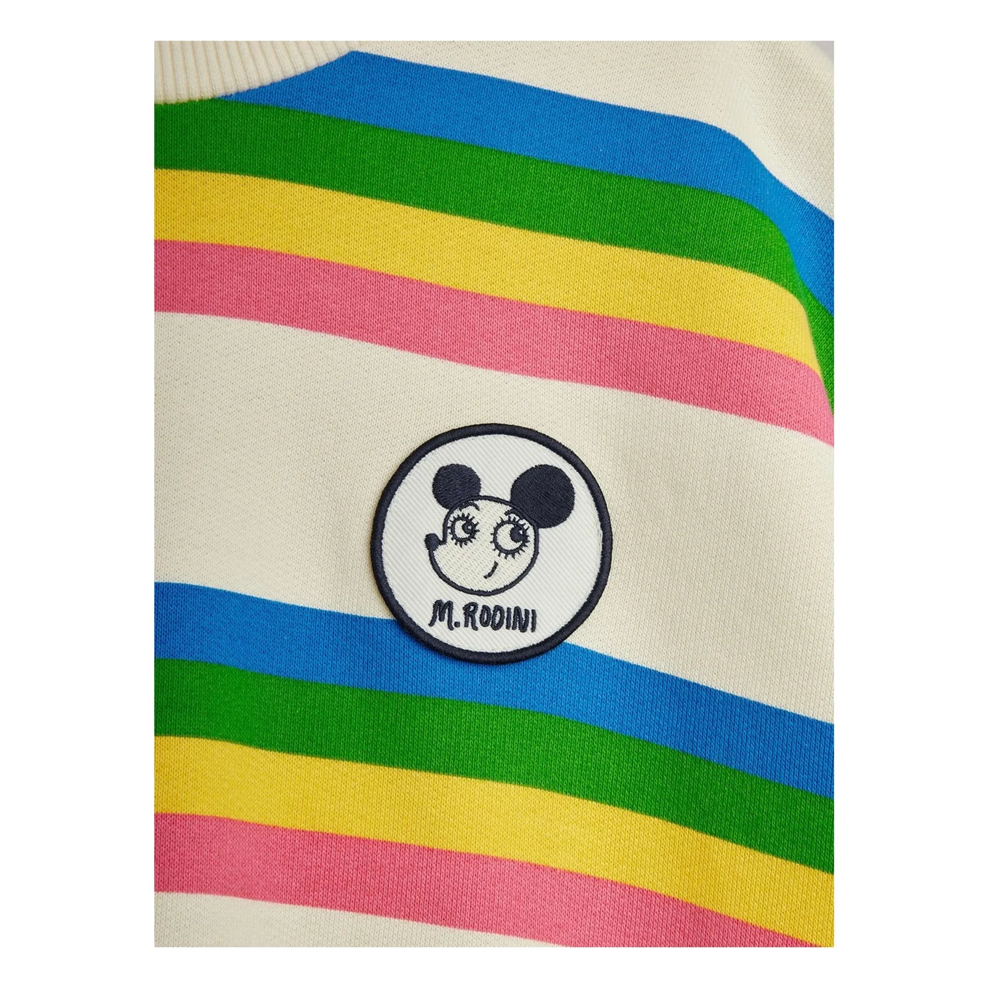 Mini Rodini - Organik pamuklu çizgili sweatshirt | Ecru
