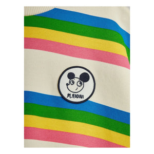 Mini Rodini - Organik pamuklu çizgili sweatshirt | Ecru