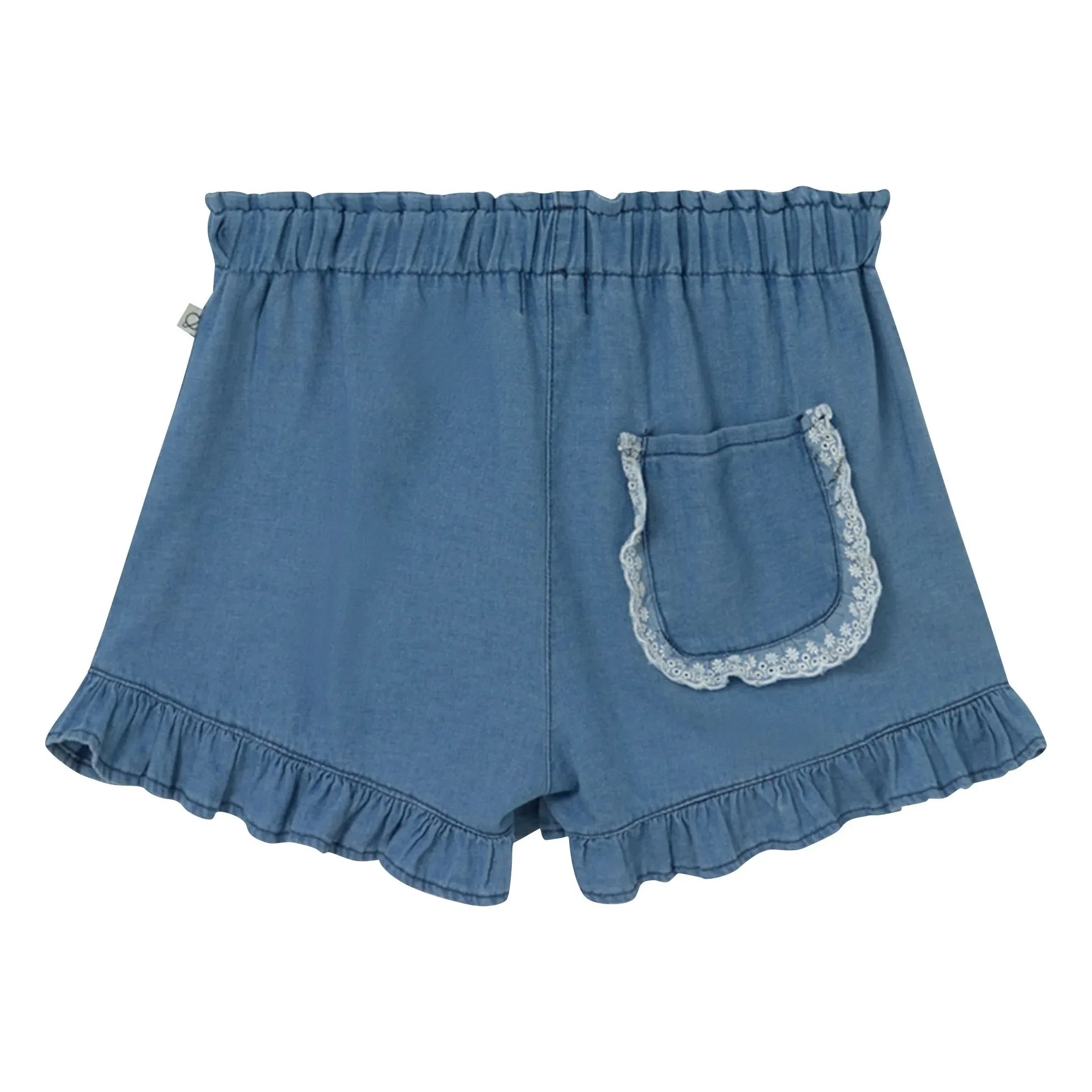 Cozmo - Mavi Denim Şort Sienna Fırfırlar