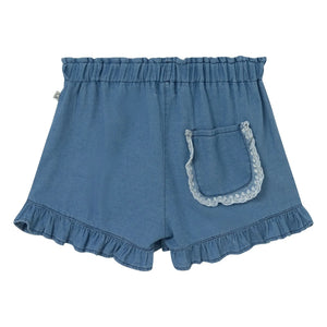 Cozmo - Mavi Denim Şort Sienna Fırfırlar