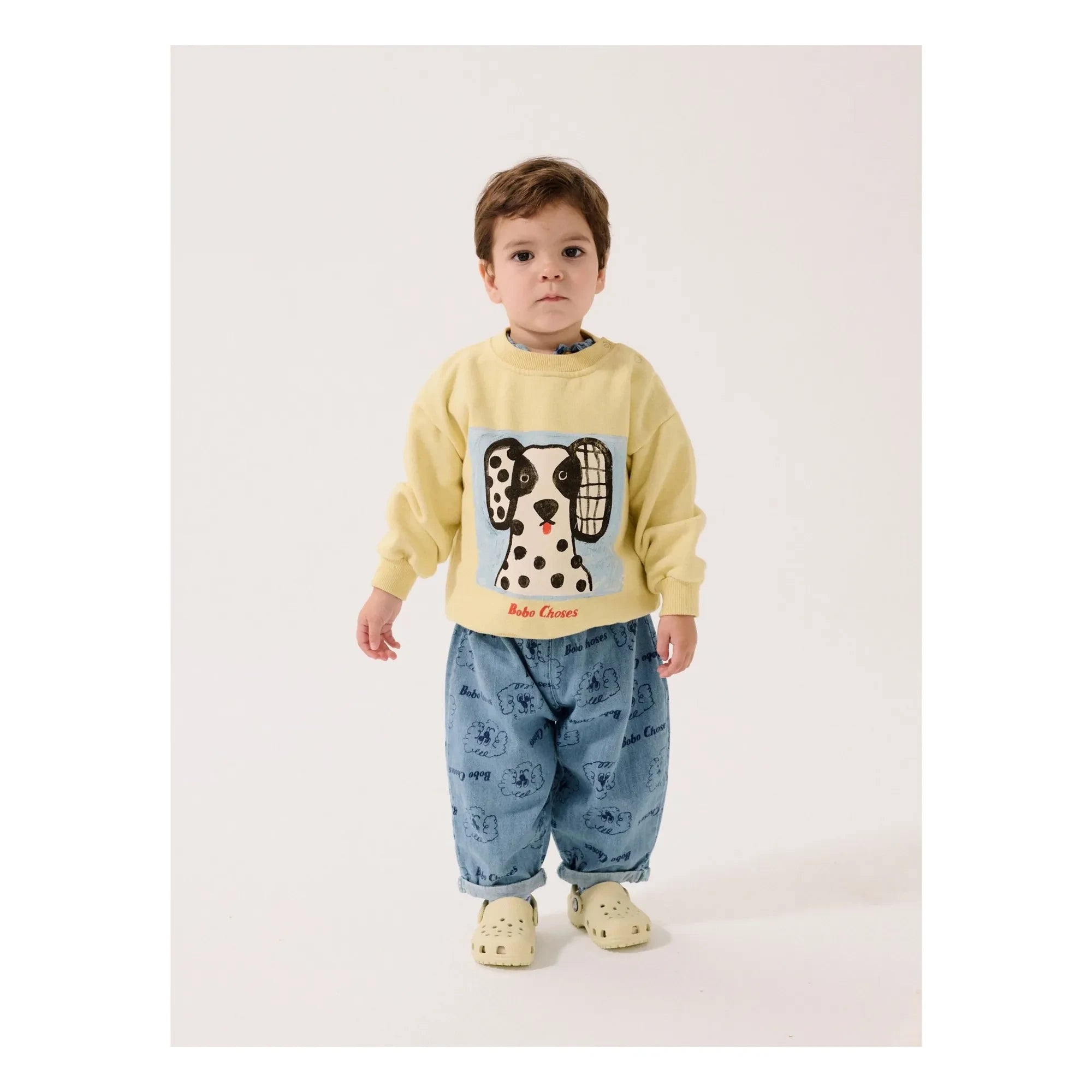 Bobo Choses - Dalmaçyalı organik pamuklu bebek sweatshirt | Sarı