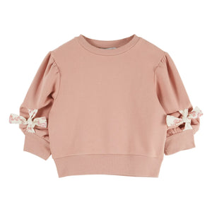Emile et Ida - Rosalie Düğümlü Sweatshirt Organik Pamuk | Pembe