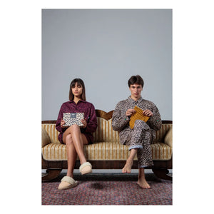 Pockies - Leopar Pijama Gömlek | Bej