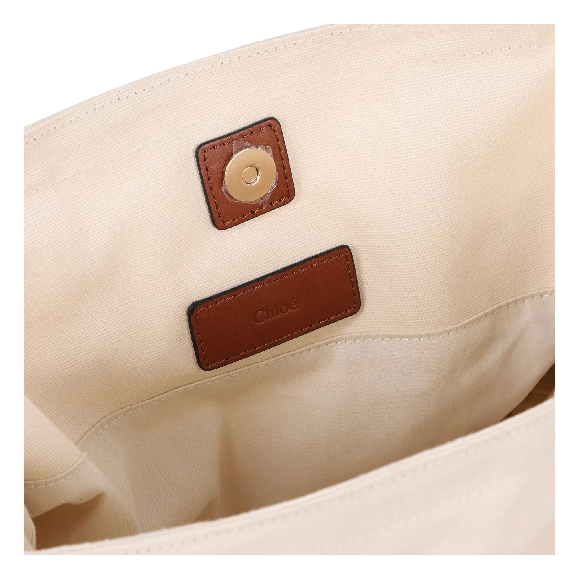 Chloé - Organik Pamuk Logo Tote Çanta | Chalk