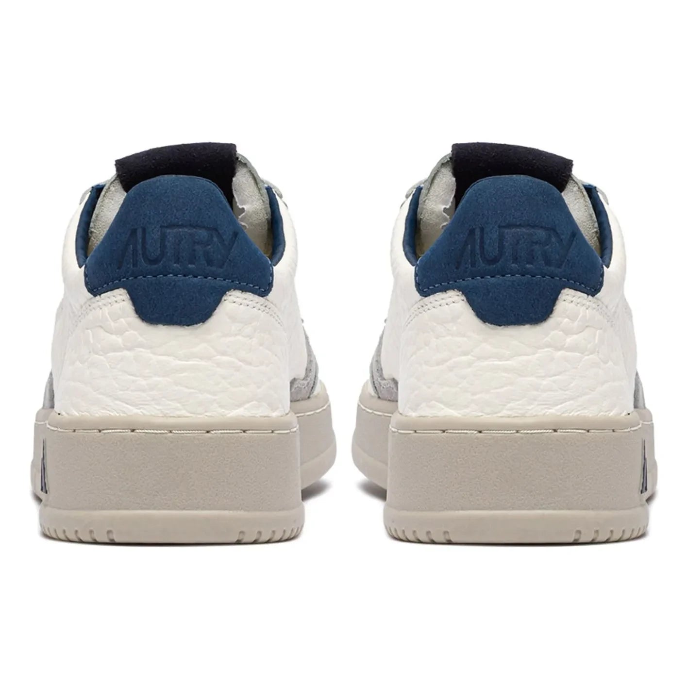 Autry - Medalist Düşük Dokulu Deri ve Süet Sneaker | Mavi