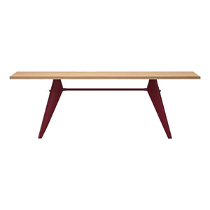 Vitra - EM Masa - Japon kırmızı kaide - Jean Prouvé, 1950 | Meşe