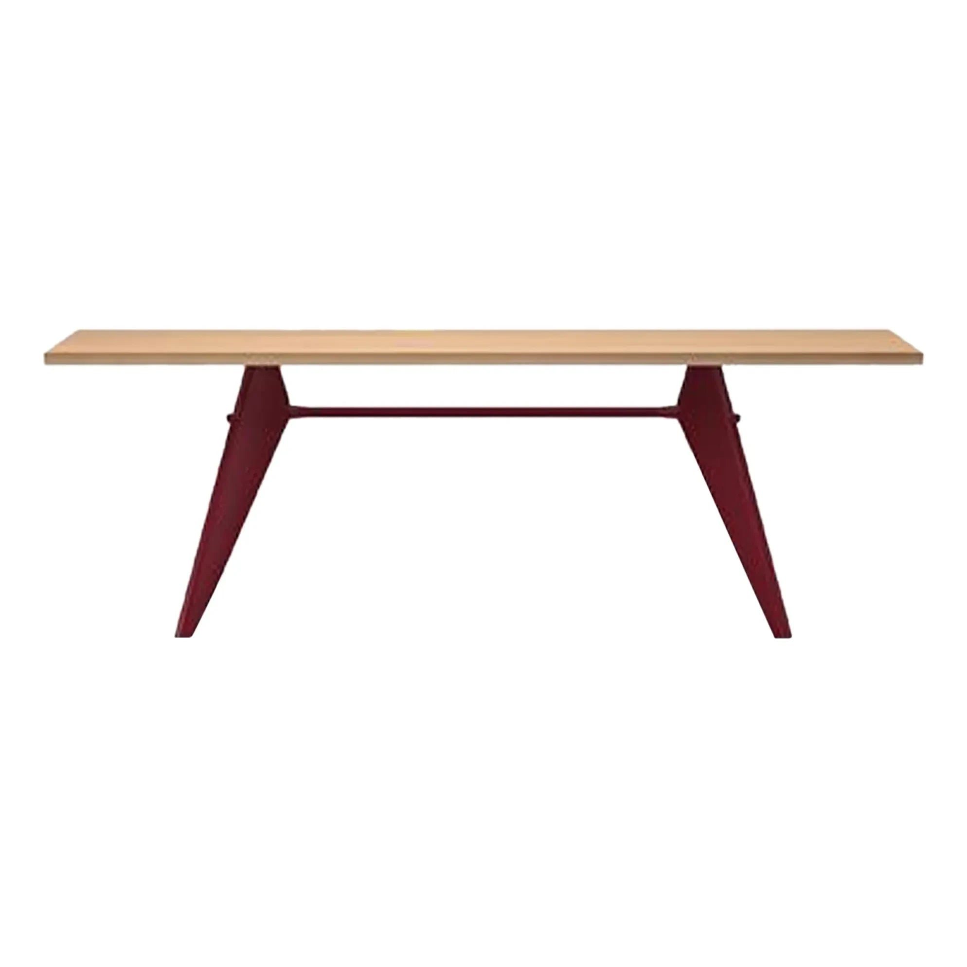 Vitra - EM Masa - Japon kırmızı kaide - Jean Prouvé, 1950 | Meşe