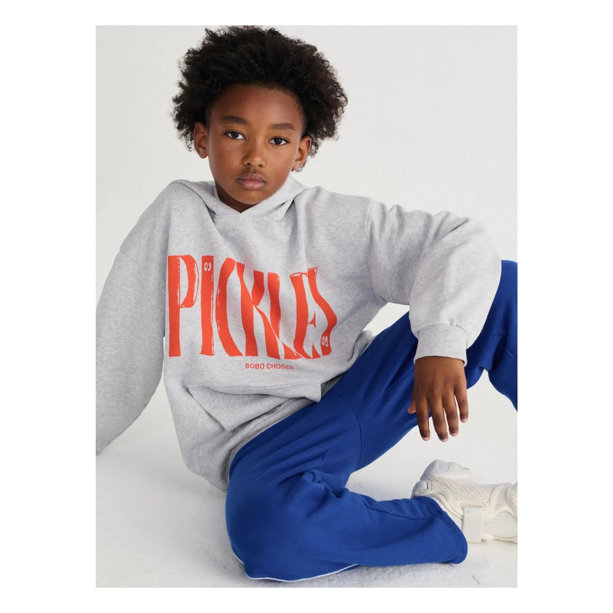 Bobo Choses - Pickles Organik Pamuklu Kapüşonlu Sweatshirt | Gri melanj