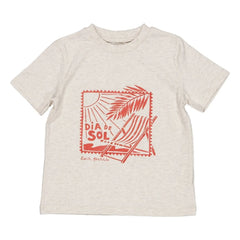 Loir - Dia Del Sol Chiné T-shirt | Gri-beyaz melanj