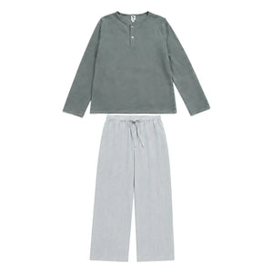Risu Risu - Quattro Çizgili Organik Pamuklu Pijama | Mavi