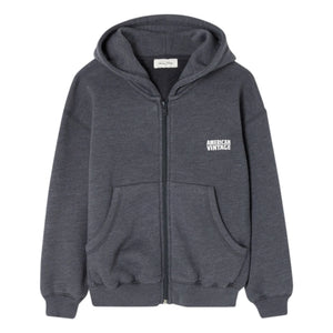 American Vintage - Doven Zip Sweat | Marled Kömür Grisi