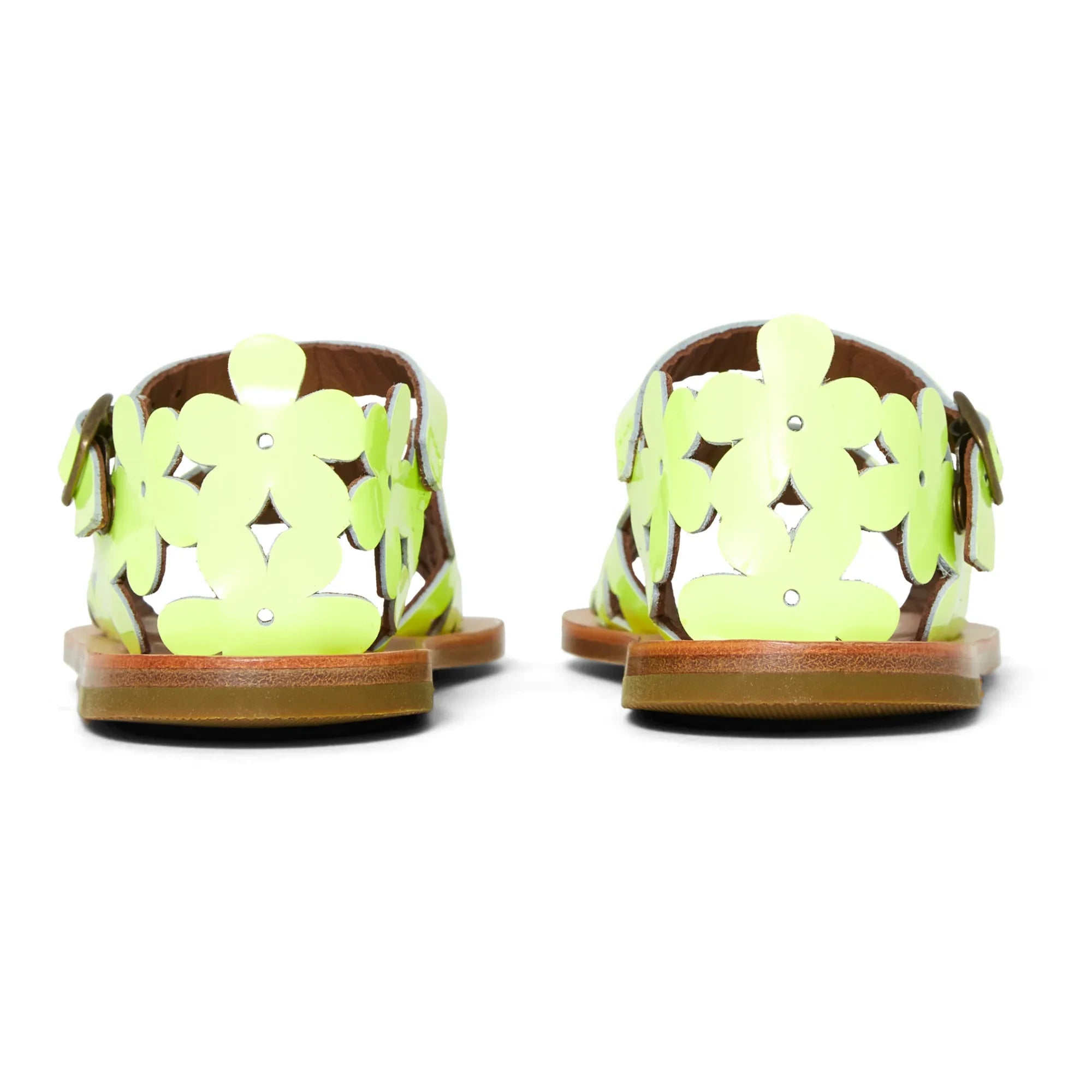 Pèpè - Çiçek Desenli Delikli Sandaletler | Sarı