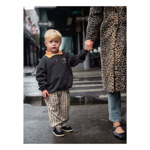 Mini Rodini - Panter yakalı sweatshirt Organik pamuk | Siyah