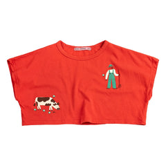 Bobo Choses - Crop Farm Organik Pamuk Tişört | Kırmızı