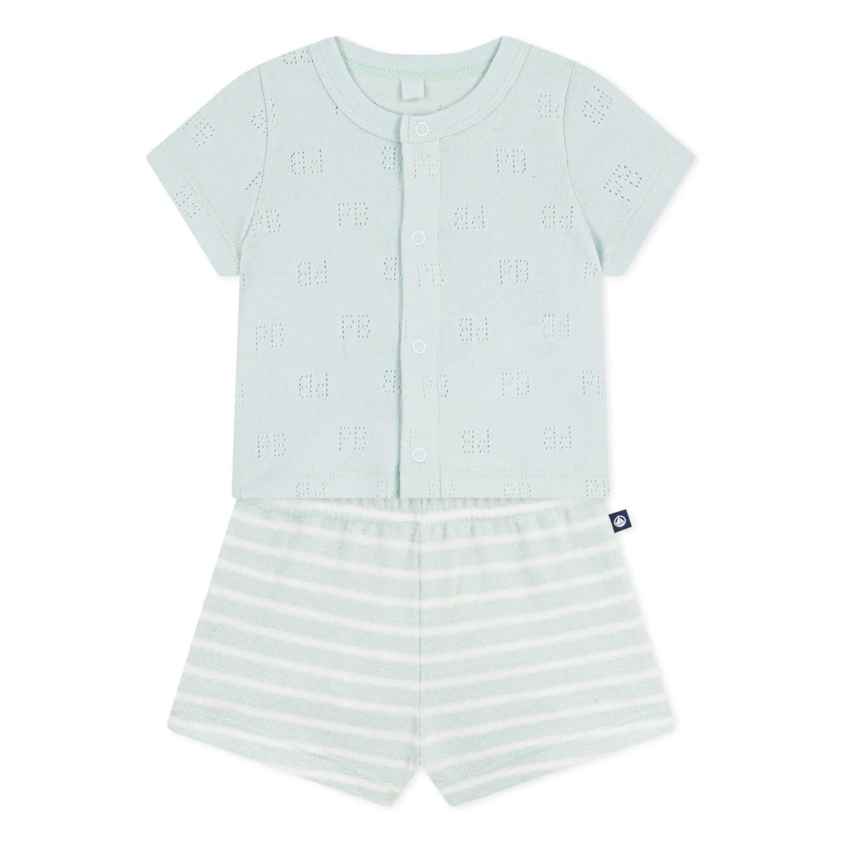 Petit Bateau - Organik Pamuklu Havlu Üst ve Şort Takımı | Turkuaz