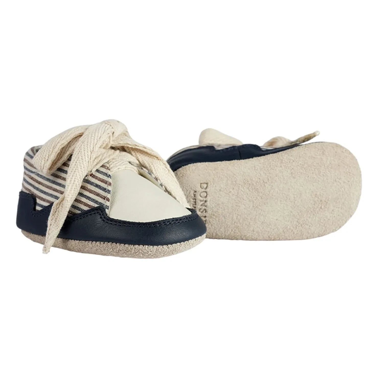 Donsje - Pluksel Çizgili Sneakers | Gece mavisi