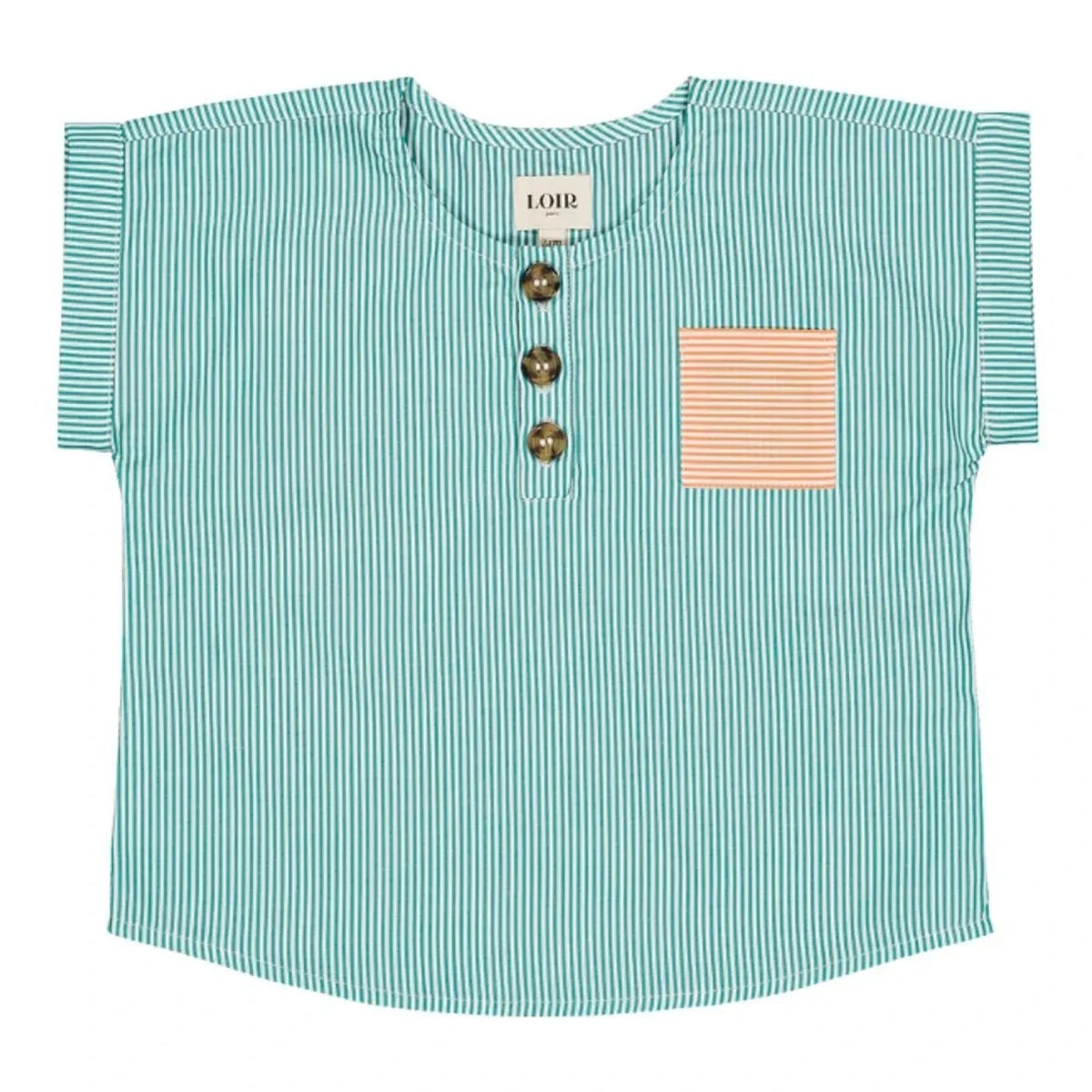 Loir - Kurta Çizgili Ceket | Turkuaz